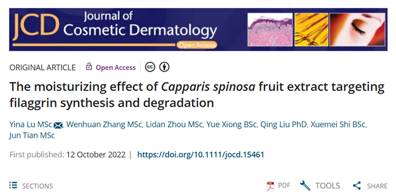 Another SCI article about intelligent moisturising effect pubished by JAKA