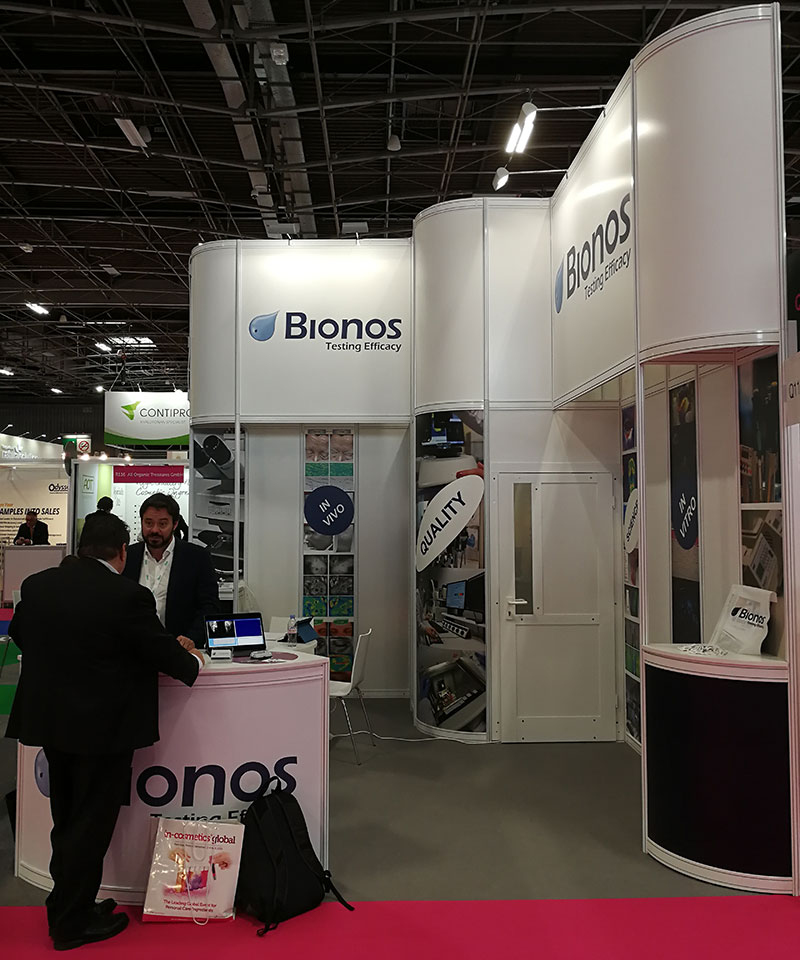 Bionos Biotech successfully exhibited its new R&D testing services at in-cosmetics Paris 2019