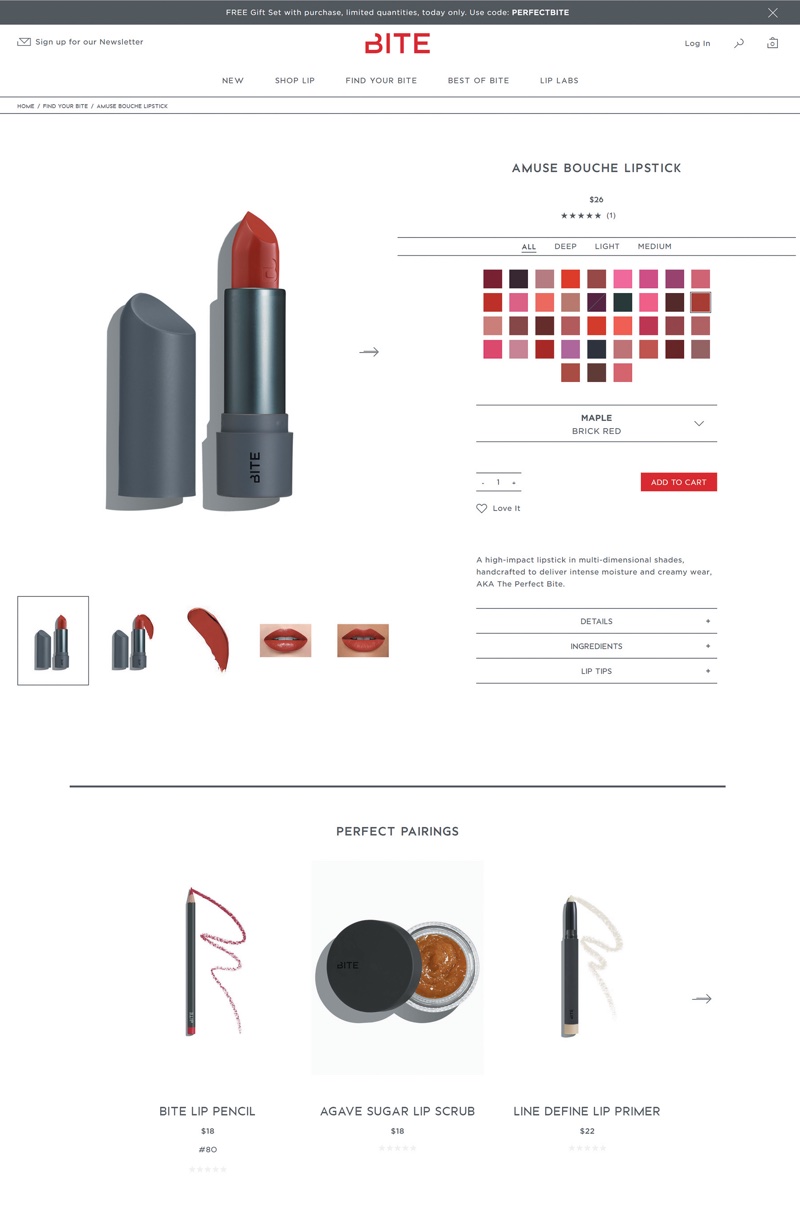 Bite Beauty entices consumers with new e-commerce site