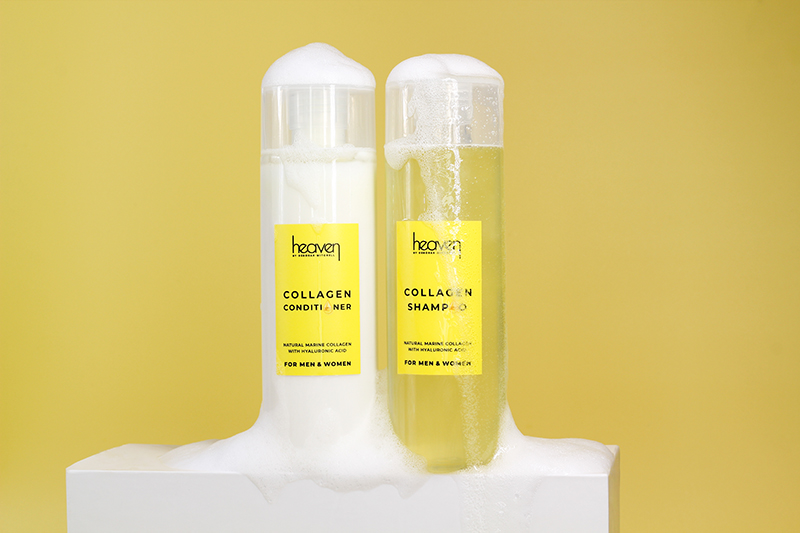 Boost hair health with Heaven's new Collagen Shampoo & Conditioner