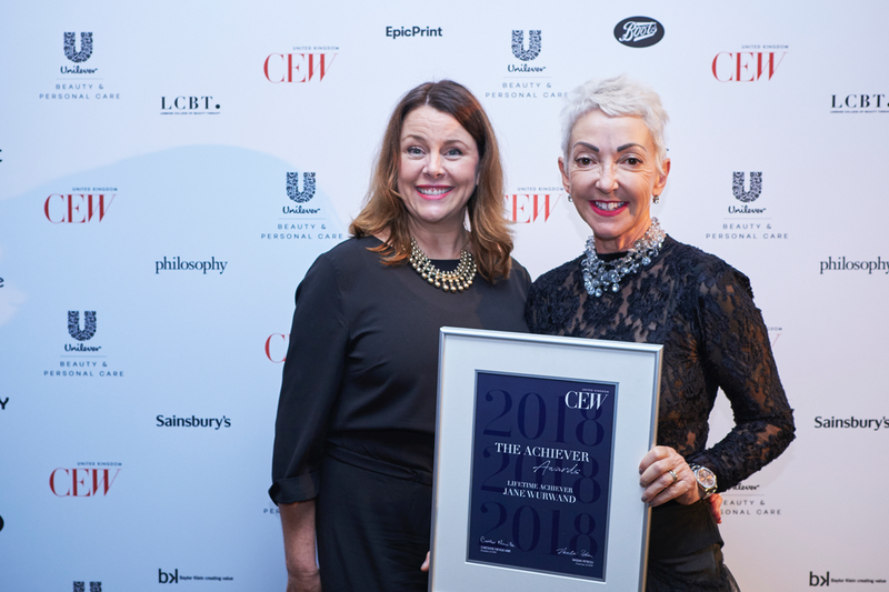 Sally Penford named Jane Wurwand (right) the winner of the 2018 Lifetime Achiever Award.