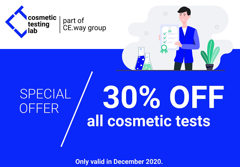 Cosmetics testing special offer until the end of the year 
