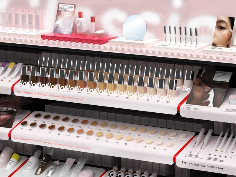 Glossier’s Sephora gondola promises to give consumers a taste of its brand cues