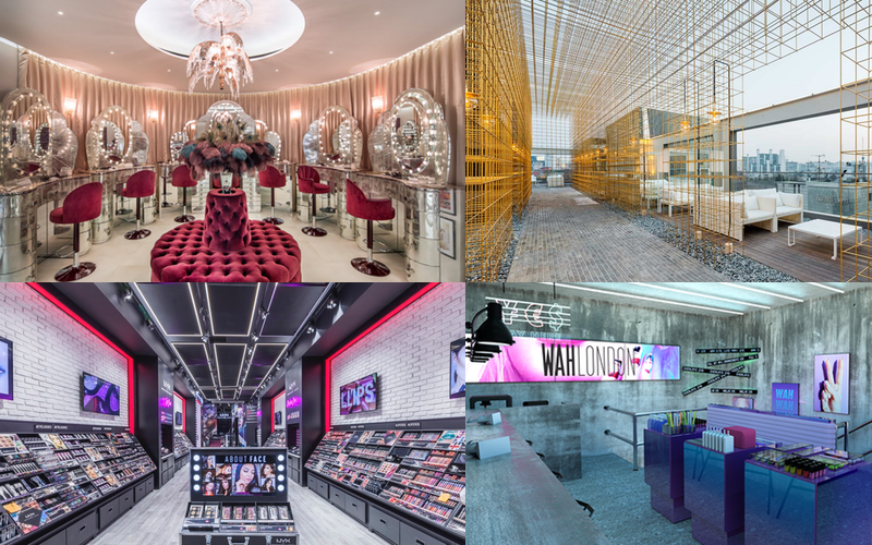 Recent notable flagship openings include Sulwahsoo, Wah Nails, Nyx and Charlotte Tilbury (clockwise)
