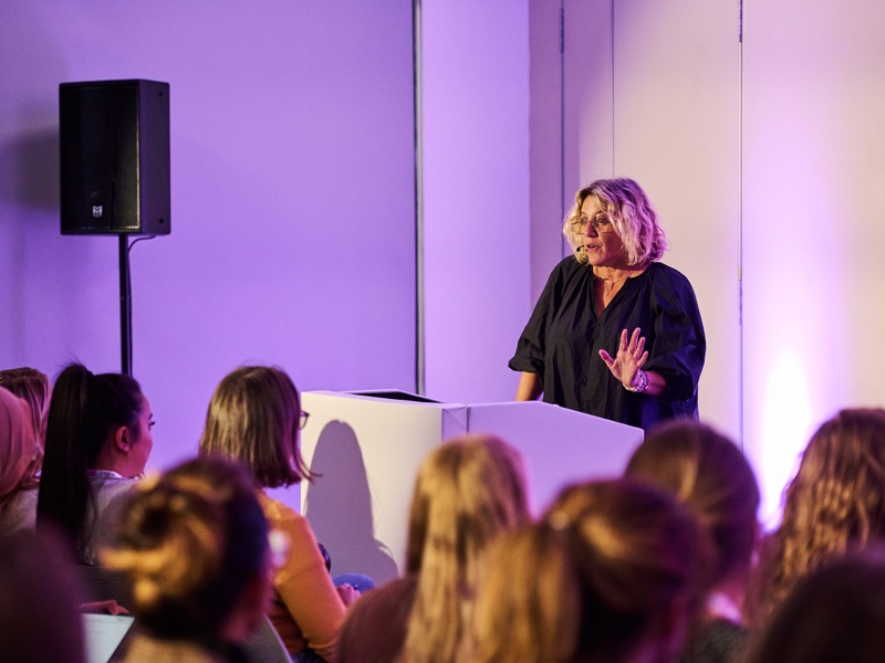<i>Millie Kendall (OBE) from the BBC spoke on beauty activism</i>