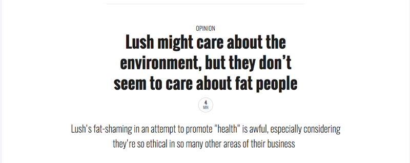 The Pool's recent article regarding Lush's controversial post