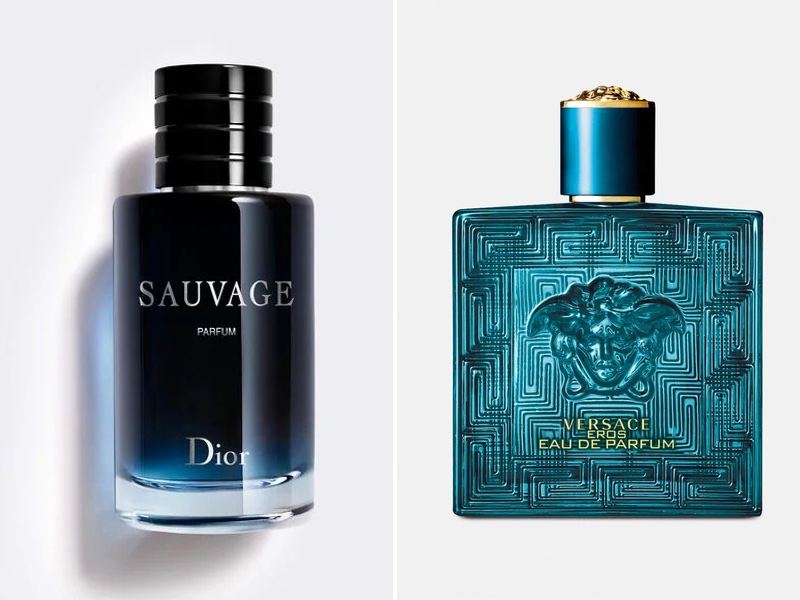Dior's Sauvage and Versace's Eros scents topped the leaderboard with the most monthly Google searches