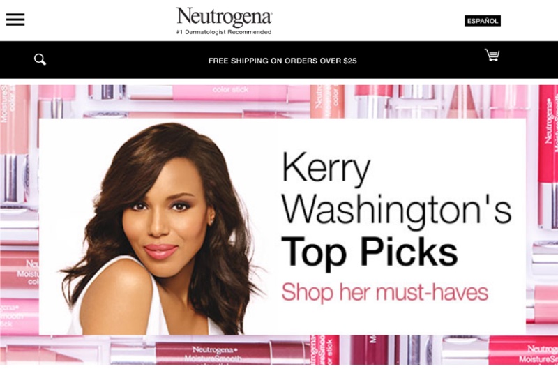 Kerry Washington was the face of Neutrogena's first global campaign 