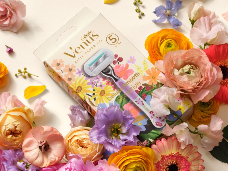 Gillette Venus and lifestyle brand Rifle Paper Co. have launched an eight-piece collection of hair-removal products