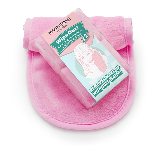 Remove make-up with Magnitone WipeOut Cleansing Cloth