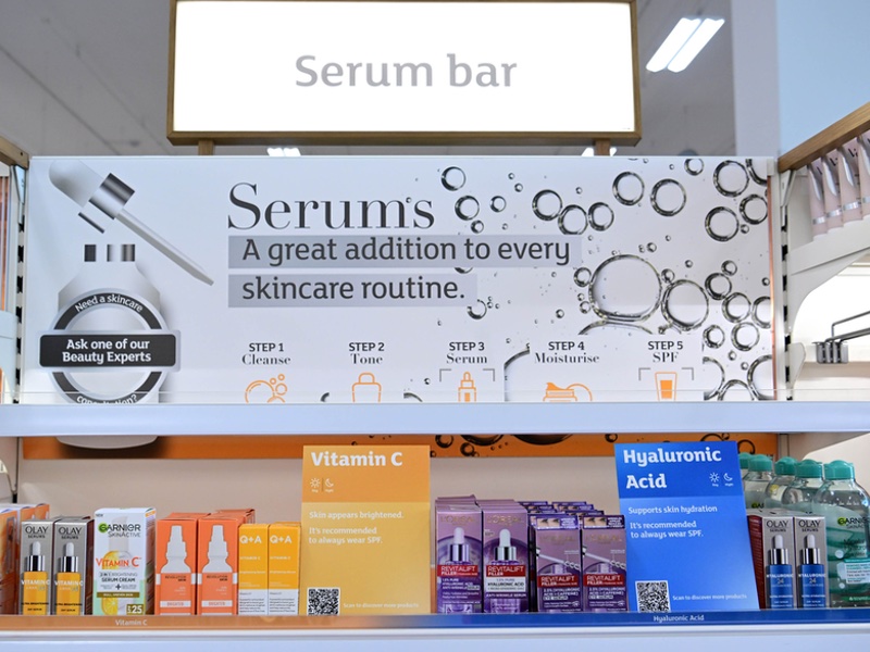Products in the Skin Bars will be laid out by ingredient instead of brand