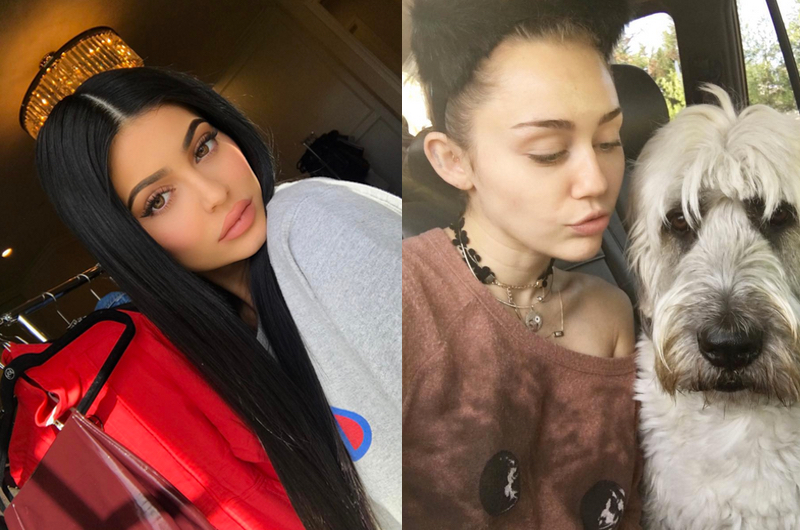 These celebrities reportedly took the most selfies in 2016/ Credit: Instagram @kyliejnner @mileycyrus