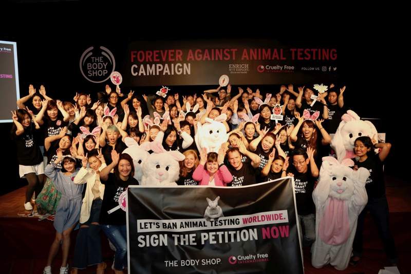 The Body Shop and Cruelty Free International launch animal testing global ban campaign