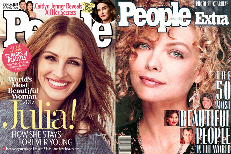 Julia Roberts and Michelle Pfieffer on the cover of <i>People</i>