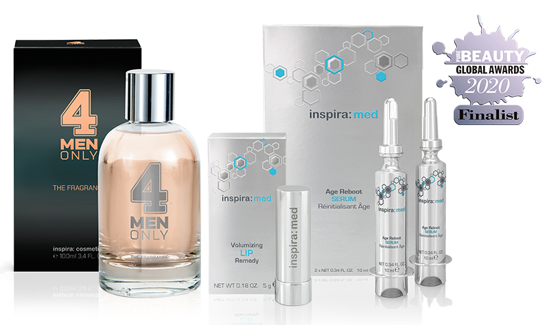 Three of inspira: cosmetics entries are finalists in the Pure Beauty Global Awards 2020