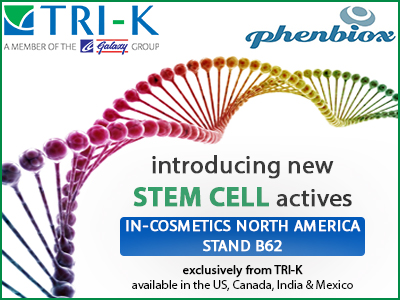 TRI-K to exhibit new actives at in-cosmetics North America