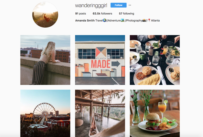 Marketing agency Mediakix created 'Amanda Smith' to show the difficulties of spotting a fake influencer (via Instagram/@wanderinggirl) 