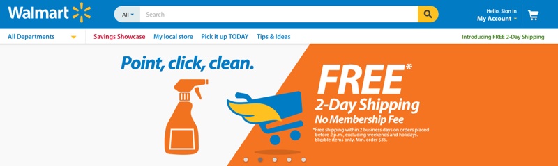 Walmart launches free two day shipping service in US