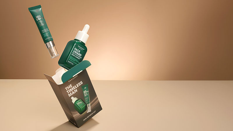 Shakeup's The Timeless Man kit includes Face 4Ward Pro-Yuoth Serum and Age Def-Eye Instant Lifting Eye Cream