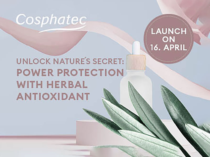 Cosphatec reveals new natural ingredient with powerful protection properties for formulation and skin