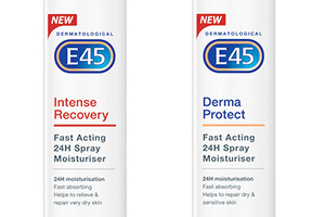 E45 tackles dry skin with fast acting spray