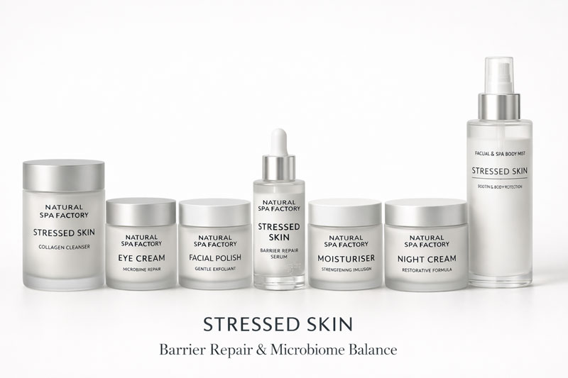 Introducing Stressed Skin: A targeted barrier repair & microbiome-balancing skincare collection