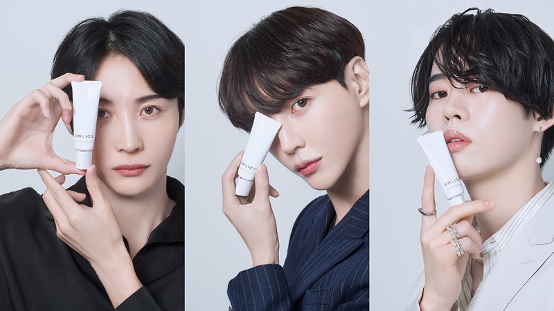 <i>Unlics was created with male beauty influencers (left to right) Sena Kurumatani, Usuke and Shoki</i>