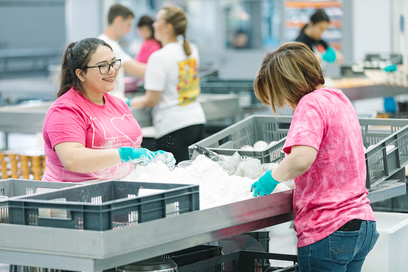 Lush staff create thousands of products by hand each day