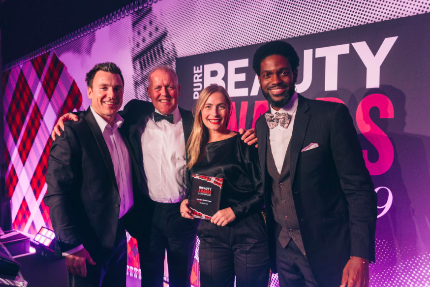 Glenn Lindfield (second left) with 2019 winners The Inkey List
