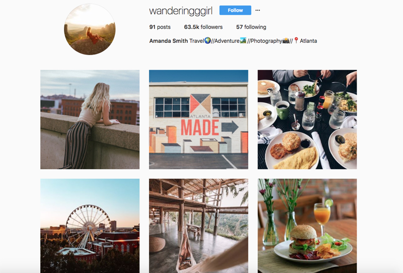 Marketing agency Mediakix created 'Amanda Smith' to show the difficulties of spotting a fake influencer (via Instagram/@wanderinggirl)